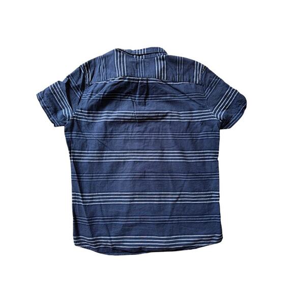 AMERICAN EAGLE short sleeve button up collared shirt; size L; 100% cotton, Blue - Picture 2 of 6